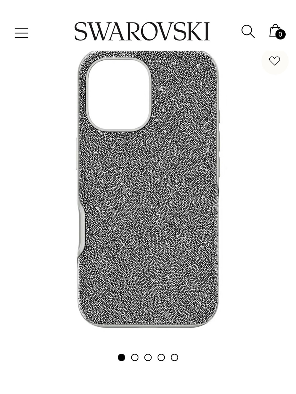 Swarovski Silver Crystal Phone Case with Subtle Gray Frame